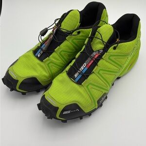 Men’s Salomon Speedcross 3 Lime Green Trail Running Shoes size 10